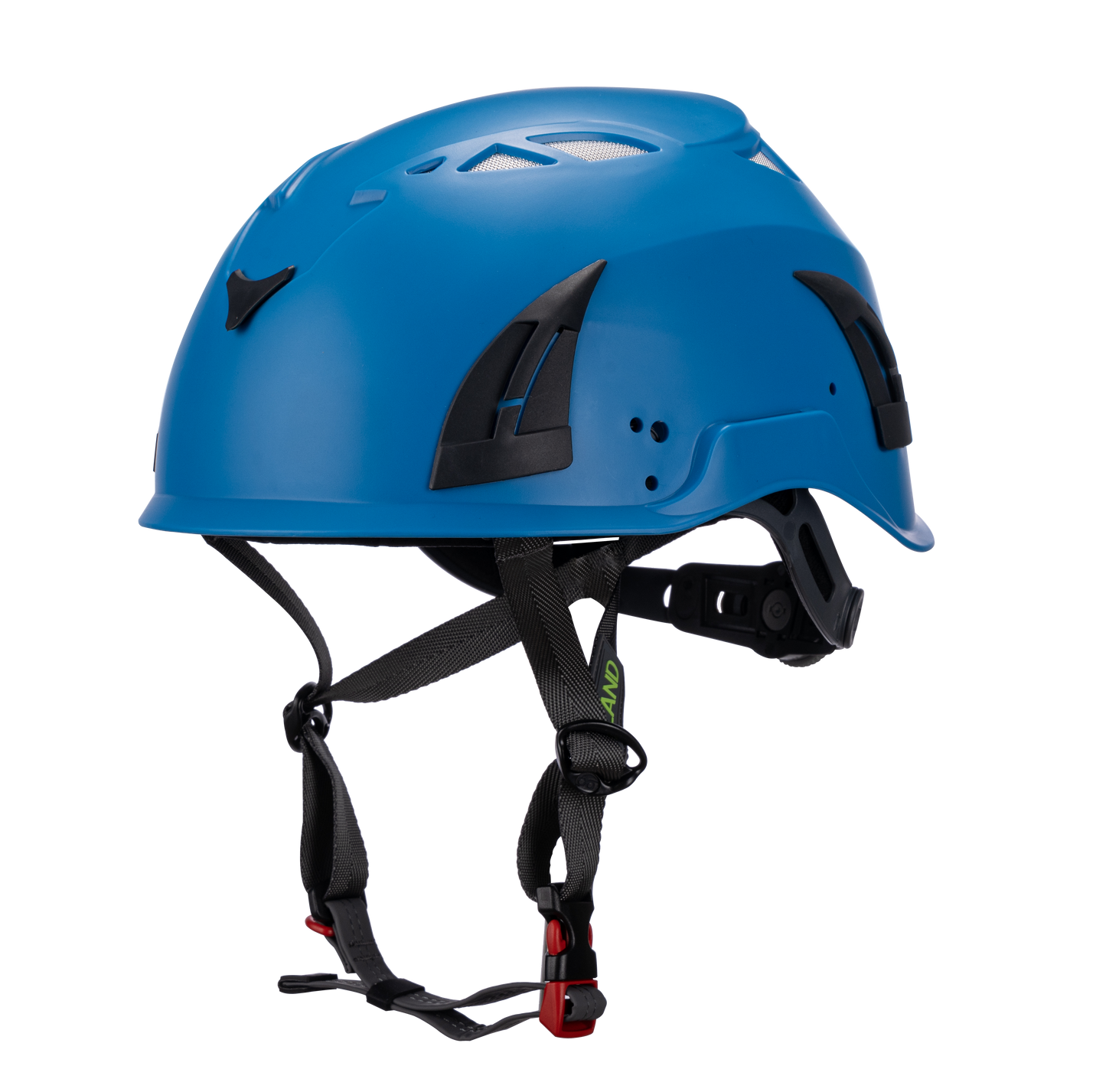 Front view of blue ClimbPro Climbing helmet EN 12492 & EN 397 certified. Ideal for climbing and high-movement activities.