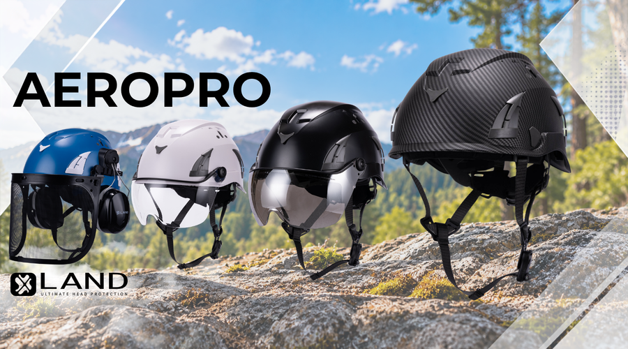 LAND AeroPro Type I Class C vented safety helmet with accessory options