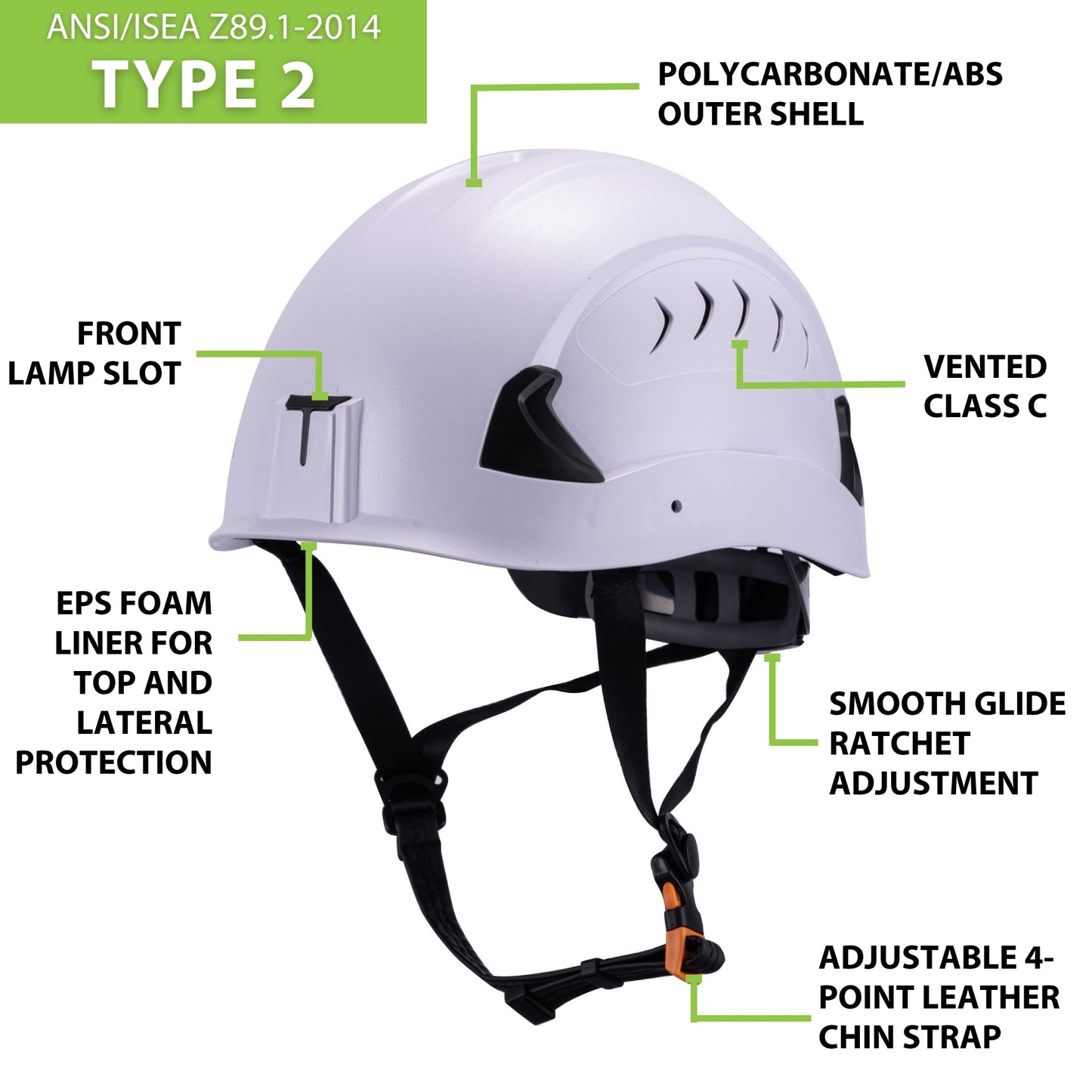 Frontier Type 2 Class C (Vented) Safety Helmet