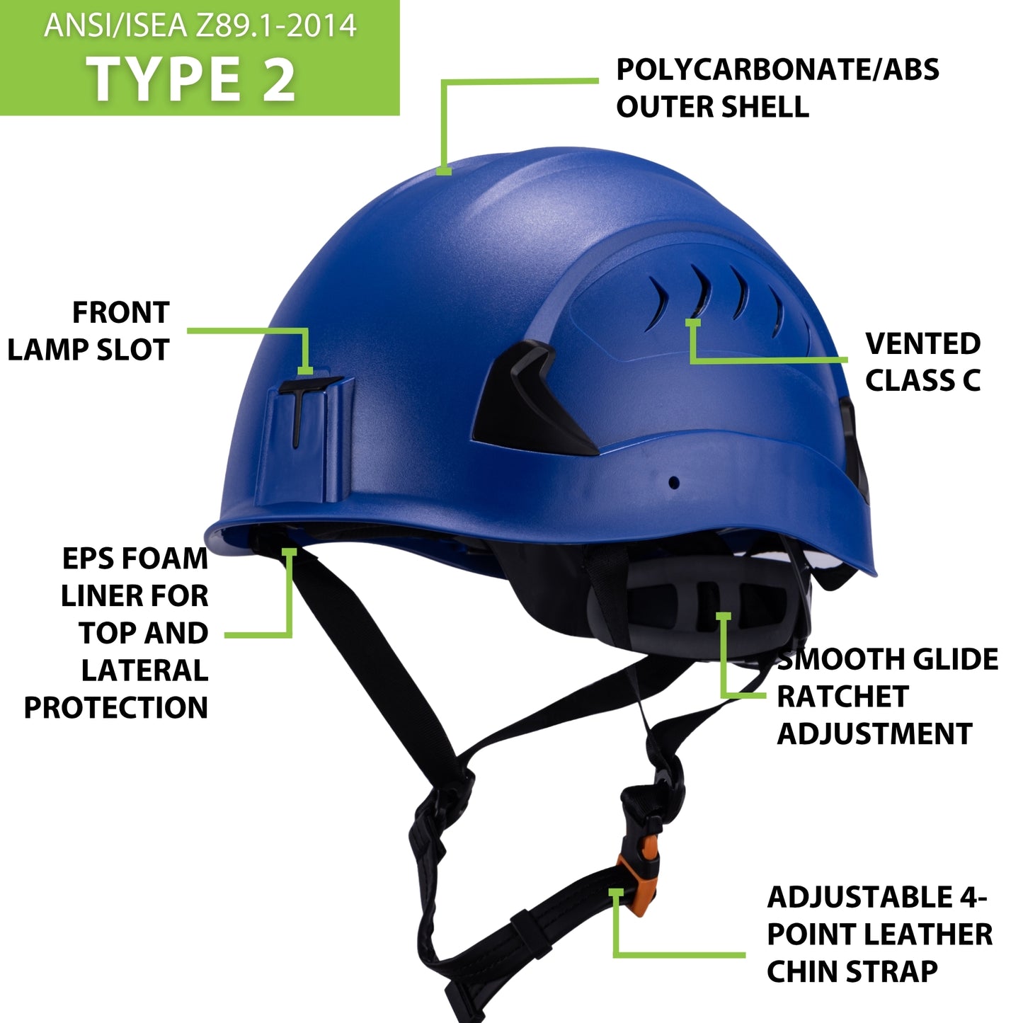Frontier Type 2 Class C (Vented) Safety Helmet