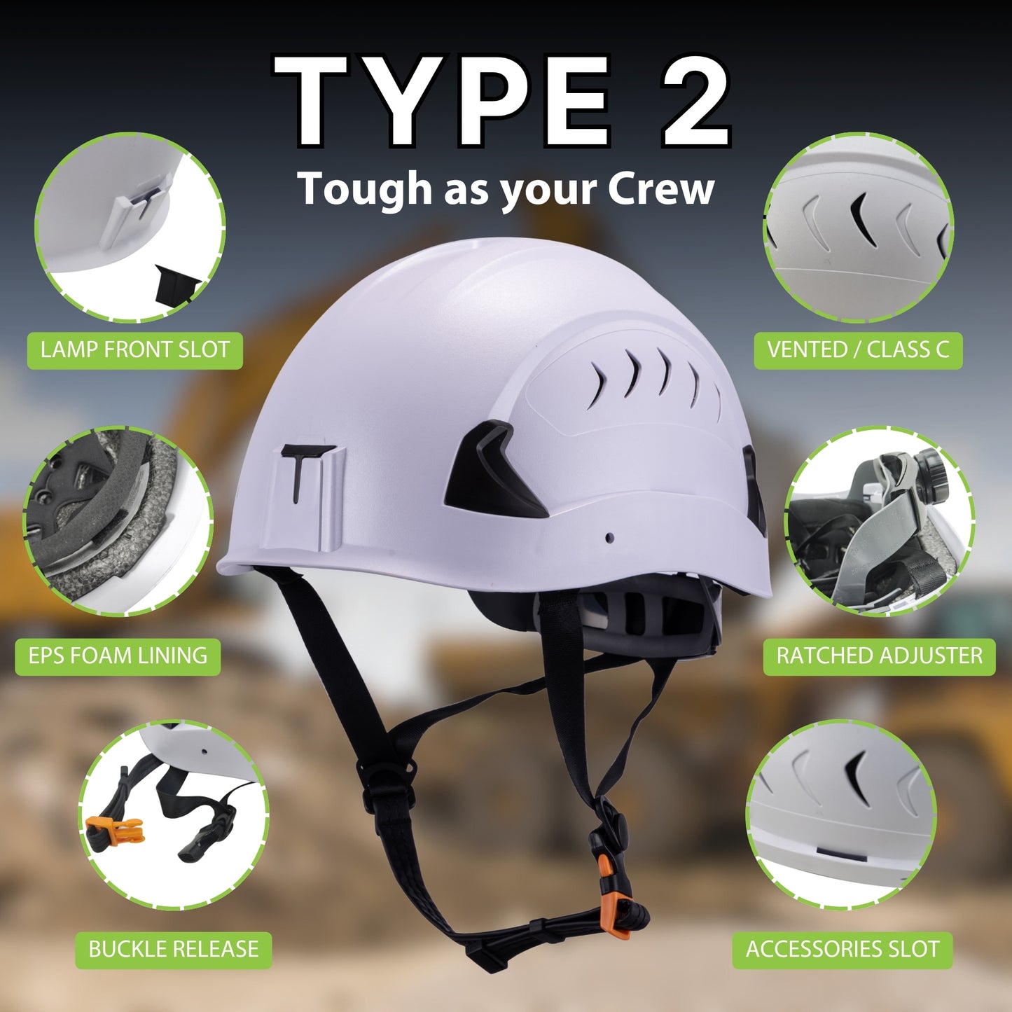 Frontier Type 2 Class C (Vented) Safety Helmet